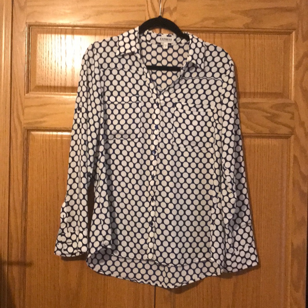 Express Portofino polka dot original fit blouse